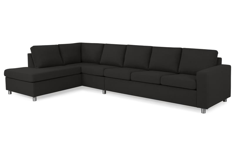 Crazy 5-sits Vänstervänd L-formad Schäslongsoffa i Tyg - Antracit - Möbler - Soffa - Divansoffor & schäslongsoffa