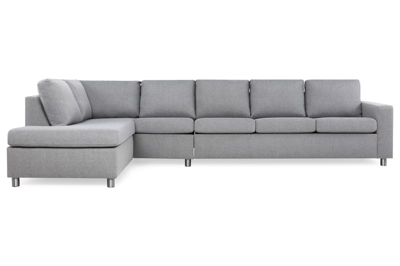 Crazy 5-sits Vänstervänd L-formad Schäslongsoffa i Tyg - Grå - Möbler - Soffa - Divansoffor & schäslongsoffa