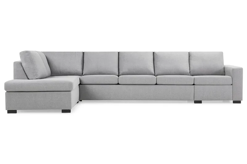 Crazy 5-sits Vänstervänd L-formad Schäslongsoffa i Tyg - Grå - Möbler - Soffa - Divansoffor & schäslongsoffa - 4 sits soffa med divan