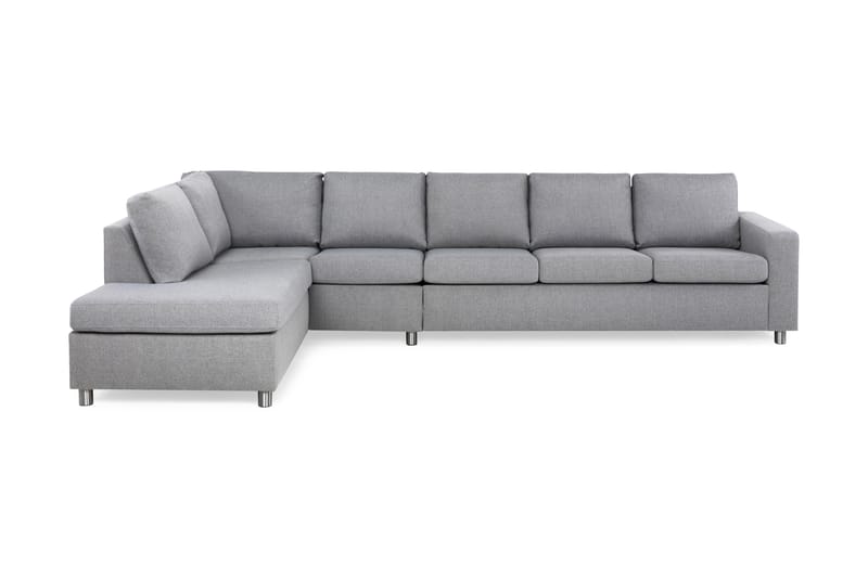 Crazy 5-sits Vänstervänd L-formad Schäslongsoffa i Tyg - Grå - Möbler - Soffa - Divansoffor & schäslongsoffa