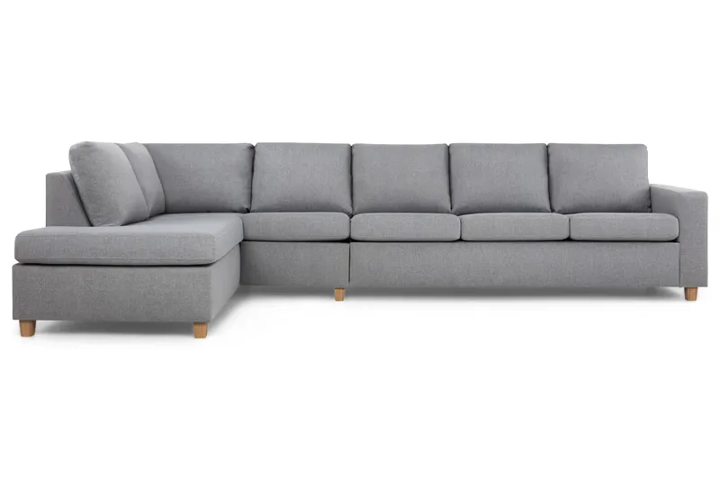 Crazy 5-sits Vänstervänd L-formad Schäslongsoffa i Tyg - Grå - Möbler - Soffa - Divansoffor & schäslongsoffa - 4 sits soffa med divan