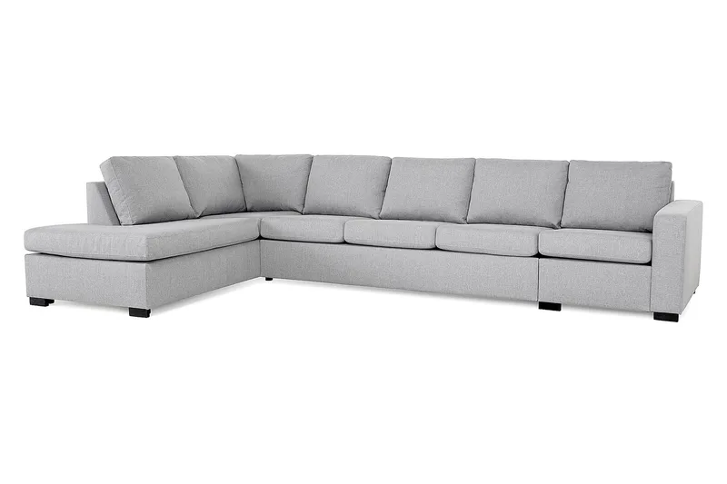 Crazy 5-sits Vänstervänd L-formad Schäslongsoffa i Tyg - Grå - Möbler - Soffa - Divansoffor & schäslongsoffa - 4 sits soffa med divan