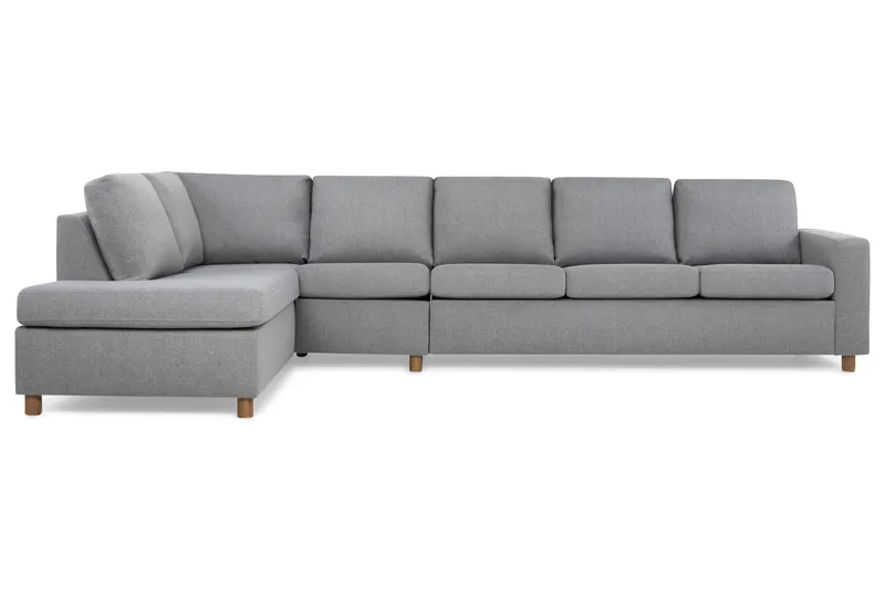 Crazy 5-sits Vänstervänd L-formad Schäslongsoffa i Tyg, Grå