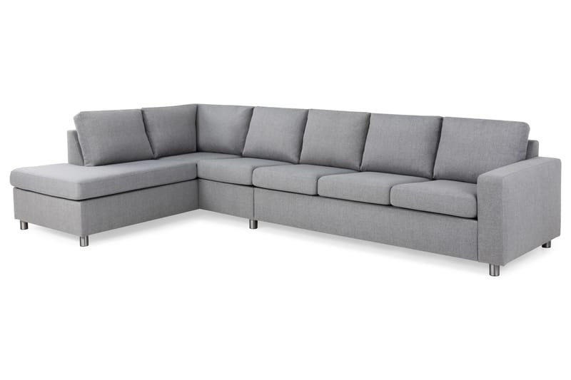Crazy 5-sits Vänstervänd L-formad Schäslongsoffa i Tyg - Grå - Möbler - Soffa - Divansoffor & schäslongsoffa