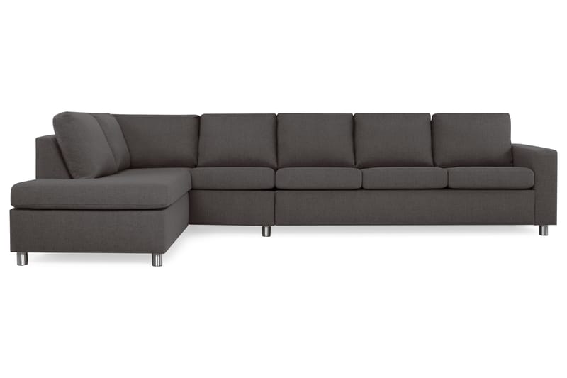 Crazy 5-sits Vänstervänd L-formad Schäslongsoffa i Tyg - Mörkgrå - Möbler - Soffa - Divansoffor & schäslongsoffa