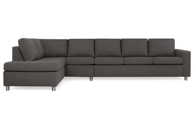 Crazy 5-sits Vänstervänd L-formad Schäslongsoffa i Tyg - Mörkgrå - Möbler - Soffa - Divansoffor & schäslongsoffa - 4 sits soffa med divan