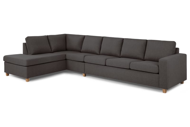 Crazy 5-sits Vänstervänd L-formad Schäslongsoffa i Tyg - Mörkgrå - Möbler - Soffa - Divansoffor & schäslongsoffa