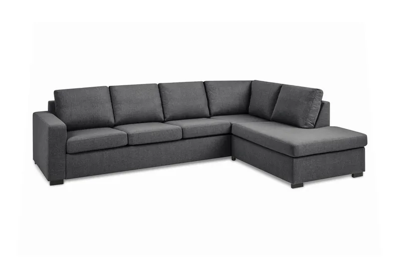 Crazy Limited Edition 4-sits Högervänd L-formad Schäslongsoffa i Tyg - Mörkgrå - Möbler - Soffa - Divansoffor & schäslongsoffa