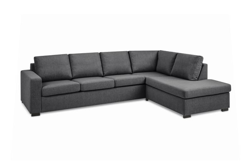Crazy Limited Edition 4-sits Högervänd L-formad Schäslongsoffa i Tyg - Mörkgrå - Möbler - Soffa - Divansoffor & schäslongsoffa