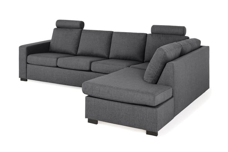 Crazy Limited Edition 4-sits Högervänd L-formad Schäslongsoffa i Tyg - Mörkgrå - Möbler - Soffa - Divansoffor & schäslongsoffa