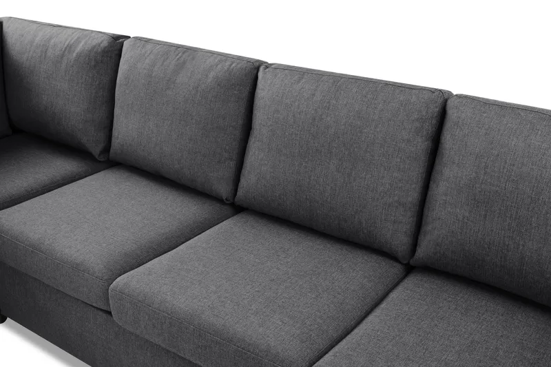 Crazy Limited Edition 4-sits Vänstervänd L-formad Schäslongsoffa i Tyg - Mörkgrå - Möbler - Soffa - Divansoffor & schäslongsoffa