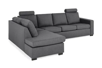 Crazy Limited Edition 4-sits Vänstervänd L-formad Schäslongsoffa i Tyg - Mörkgrå - Möbler - Soffa - Divansoffor & schäslongsoffa
