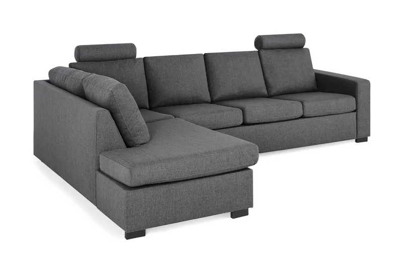 Crazy Limited Edition 4-sits Vänstervänd L-formad Schäslongsoffa i Tyg - Mörkgrå - Möbler - Soffa - Divansoffor & schäslongsoffa