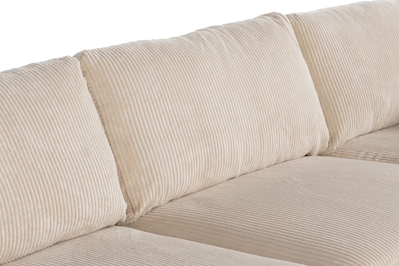 Cuba 4-sits Högervänd L-formad Schäslongsoffa i Manchester/Konstläder - Brun / Beige - Möbler - Soffa - Divansoffor & schäslongsoffa