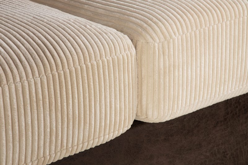 Cuba 4-sits Högervänd L-formad Schäslongsoffa i Manchester/Konstläder inkl Kuvertkuddar - Brun / Beige - Möbler - Soffa - Divansoffor & schäslongsoffa