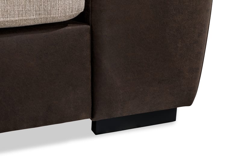 Cuba 4-sits Vänstervänd L-formad Schäslongsoffa i Konstläder/Tyg - Brun / Beige - Möbler - Soffa - Divansoffor & schäslongsoffa
