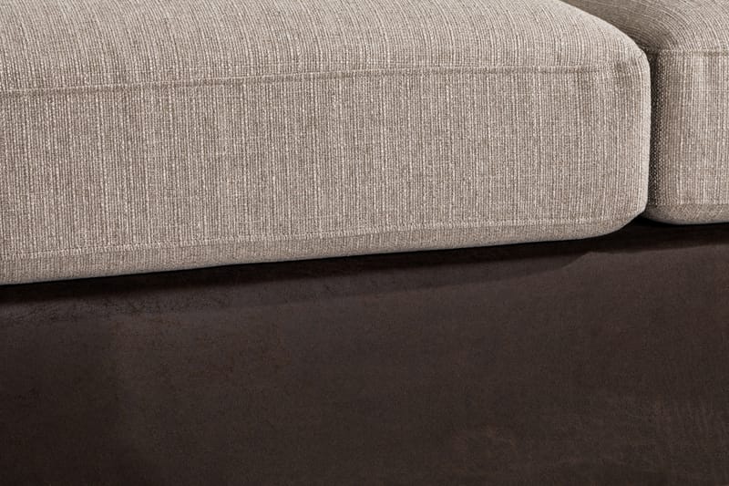 Cuba 4-sits Vänstervänd L-formad Schäslongsoffa i Konstläder/Tyg - Brun / Beige - Möbler - Soffa - Divansoffor & schäslongsoffa