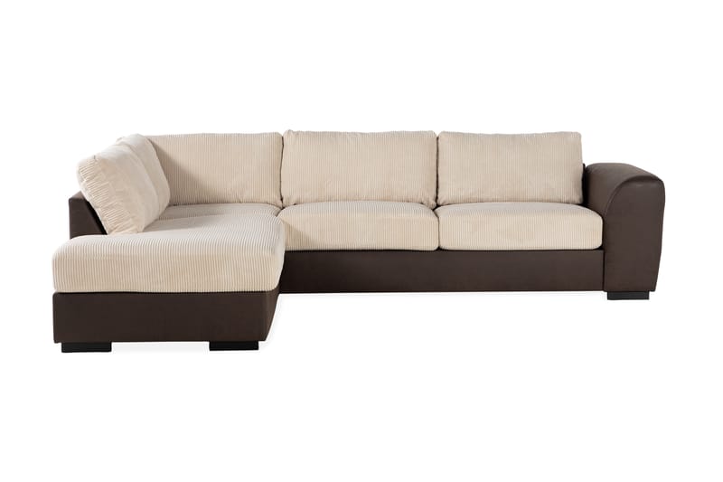 Cuba 4-sits Vänstervänd L-formad Schäslongsoffa i Manchester/Konstläder - Brun / Beige - Möbler - Soffa - Divansoffor & schäslongsoffa
