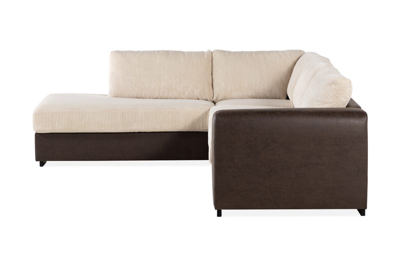 Cuba 4-sits Vänstervänd L-formad Schäslongsoffa i Manchester/Konstläder - Brun / Beige - Möbler - Soffa - Divansoffor & schäslongsoffa