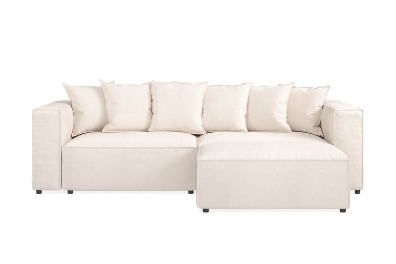 Cubo 4-sits L-formad Djup Modulsoffa med Divan i Tyg - Beige - Möbler - Soffa - Divansoffor & schäslongsoffa