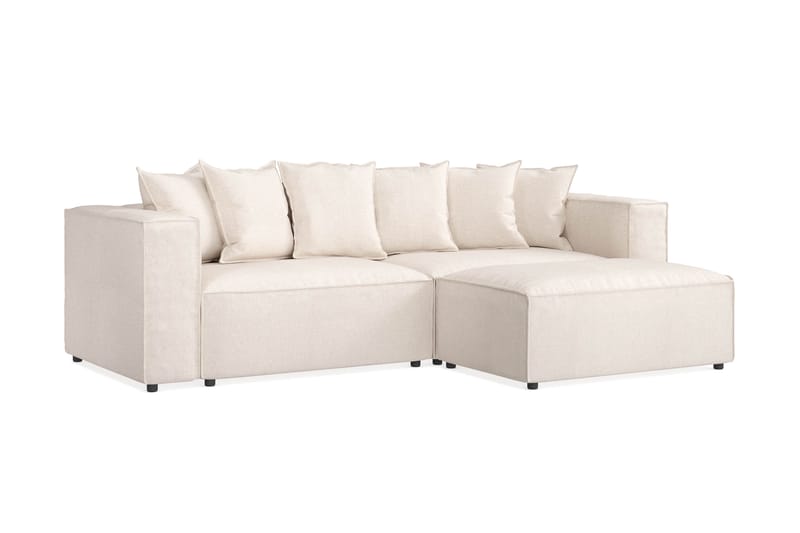 Cubo 4-sits L-formad Djup Modulsoffa med Divan i Tyg - Beige - Möbler - Soffa - Divansoffor & schäslongsoffa