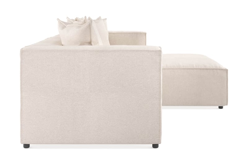 Cubo 4-sits L-formad Djup Modulsoffa med Divan i Tyg - Beige - Möbler - Soffa - Divansoffor & schäslongsoffa