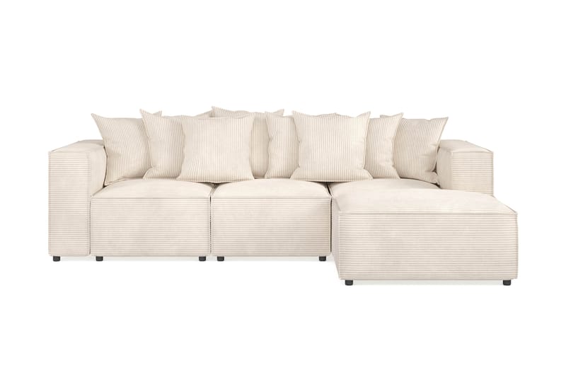 Cubo 4-sits Vändbar L-formad Djup Modulsoffa med Divan i Manchester - Beige - Möbler - Soffa - Divansoffor & schäslongsoffa