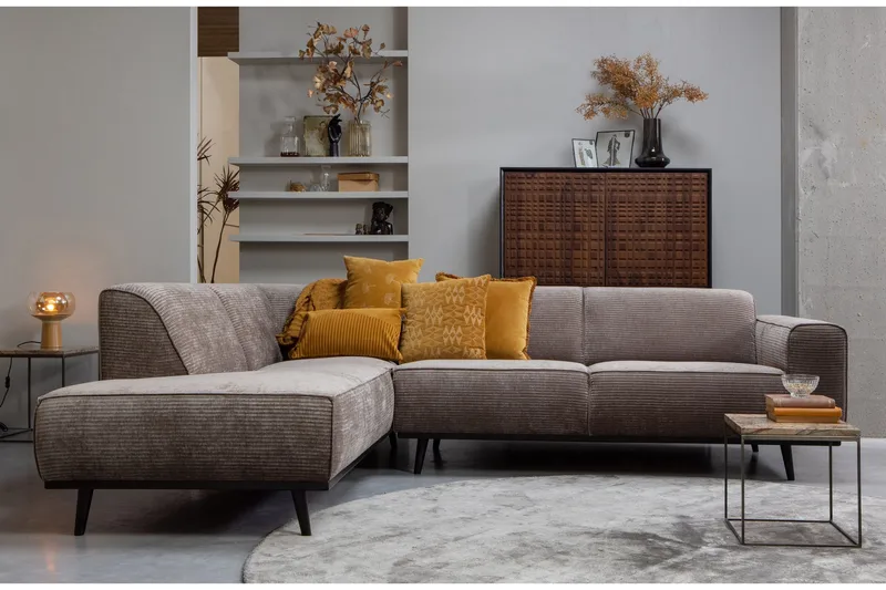 Deansh 3-Sits Soffa med Schäslong Vänster - Taupe - Möbler - Soffa - Divansoffor & schäslongsoffa