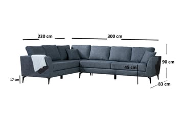 Destinye Hörnsoffa med Divan Vänster - Grå - Möbler - Soffa - Hörnsoffa