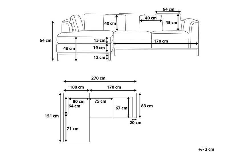 Dugard Hörnsoffa - Grå - Möbler - Soffa - Divansoffor & schäslongsoffa