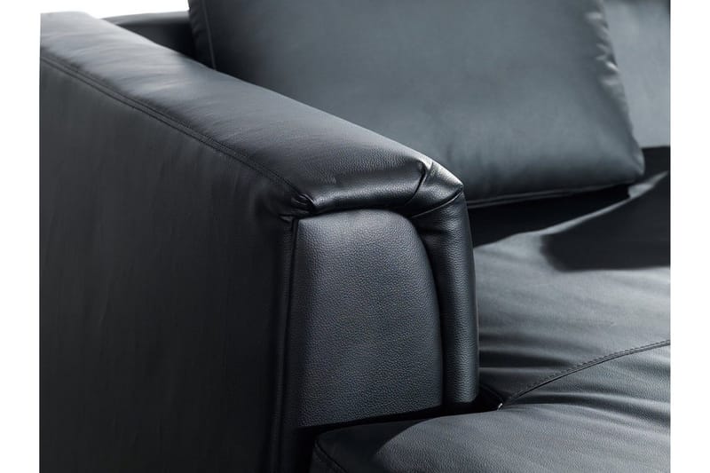 Dugard Hörnsoffa Höger - Svart/Läder - Möbler - Soffa - Divansoffor & schäslongsoffa