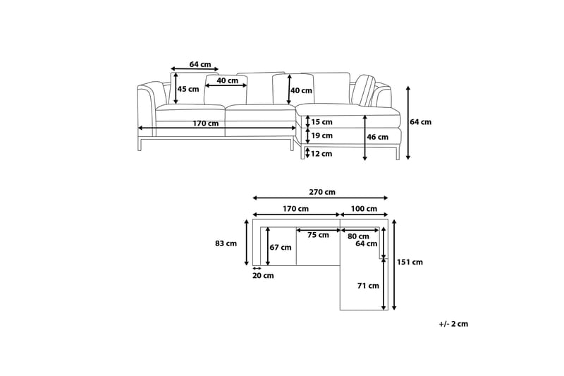 Dugard Hörnsoffa Vänster - Beige - Möbler - Soffa - Divansoffor & schäslongsoffa