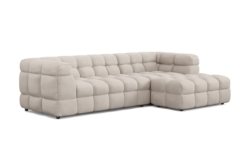 Elise 3-sits Bubblig Soffa med Divan Höger - Beige - Möbler - Soffa - Divansoffor & schäslongsoffa