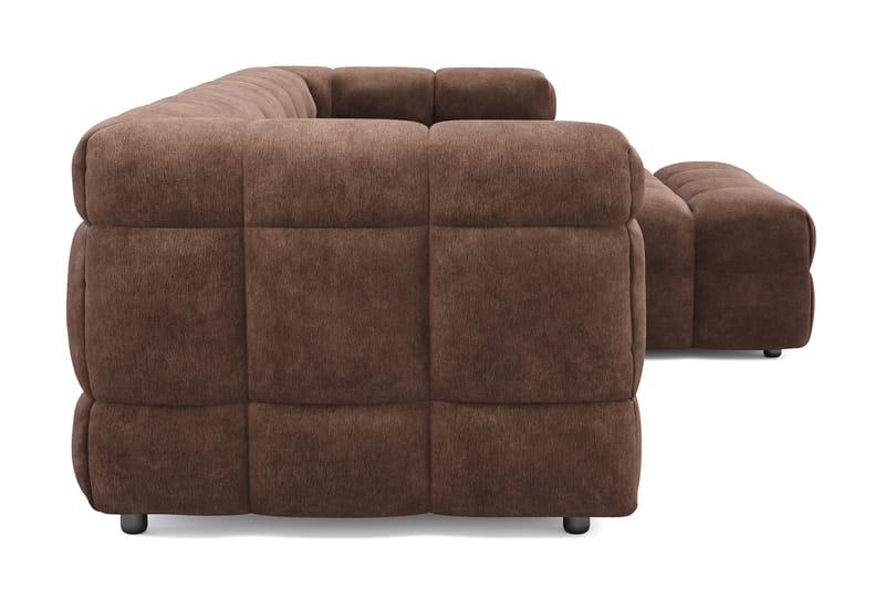 Elise 3-sits Bubblig Soffa med Divan Höger - Brun - Möbler - Soffa - Divansoffor & schäslongsoffa