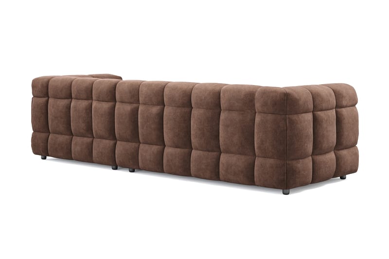 Elise 3-sits Bubblig Soffa med Divan Höger - Brun - Möbler - Soffa - Divansoffor & schäslongsoffa