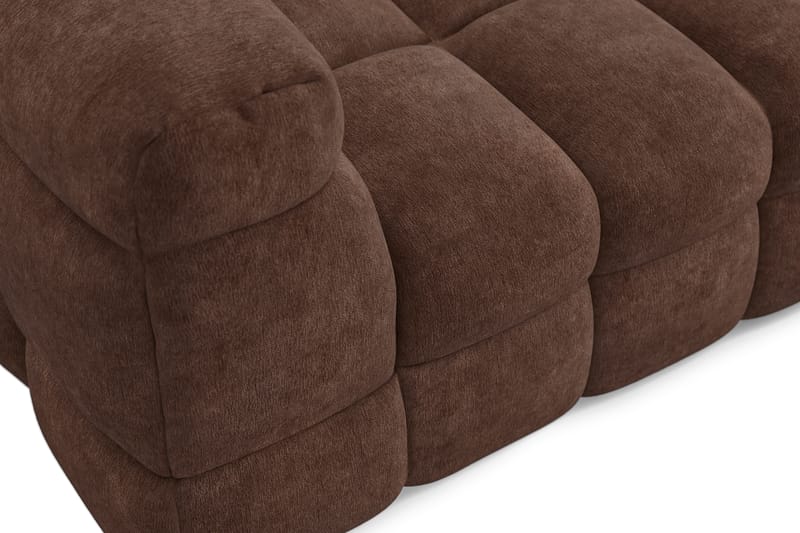 Elise 3-sits Bubblig Soffa med Divan Höger - Brun - Möbler - Soffa - Divansoffor & schäslongsoffa