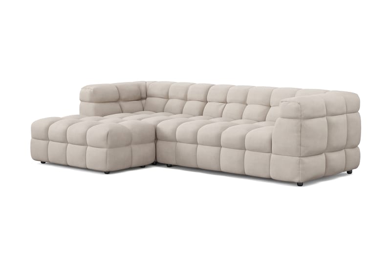Elise 3-sits Bubblig Soffa med Divan Vänster - Beige - Möbler - Soffa - Divansoffor & schäslongsoffa