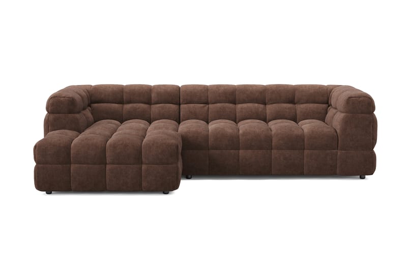 Elise 3-sits Bubblig Soffa med Divan Vänster - Brun - Möbler - Soffa - Divansoffor & schäslongsoffa
