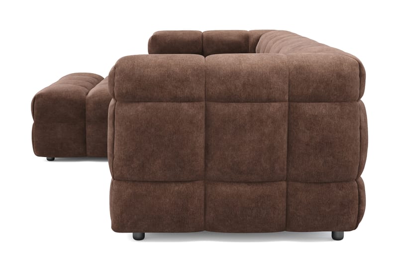 Elise 3-sits Bubblig Soffa med Divan Vänster - Brun - Möbler - Soffa - Divansoffor & schäslongsoffa