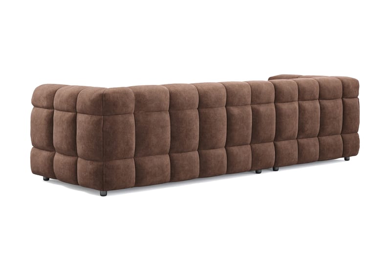 Elise 3-sits Bubblig Soffa med Divan Vänster - Brun - Möbler - Soffa - Divansoffor & schäslongsoffa