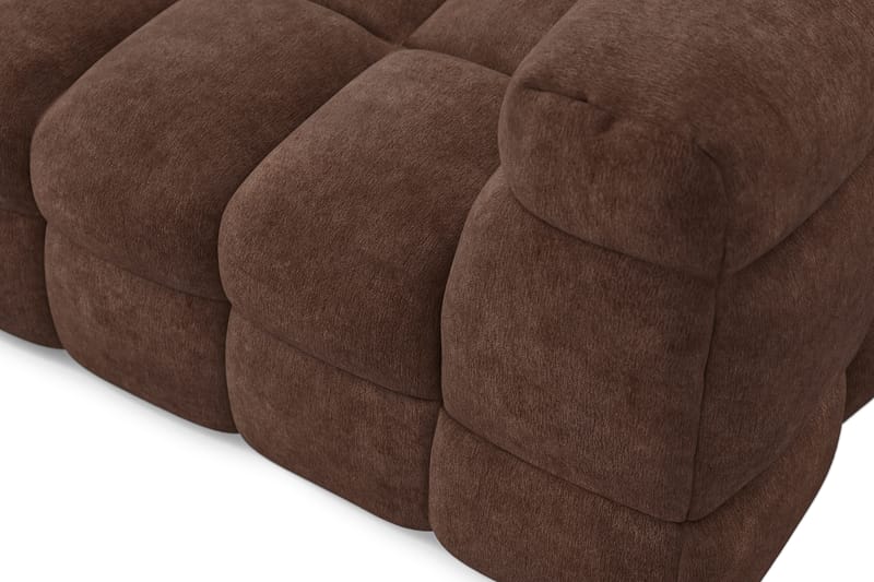 Elise 3-sits Bubblig Soffa med Divan Vänster - Brun - Möbler - Soffa - Divansoffor & schäslongsoffa