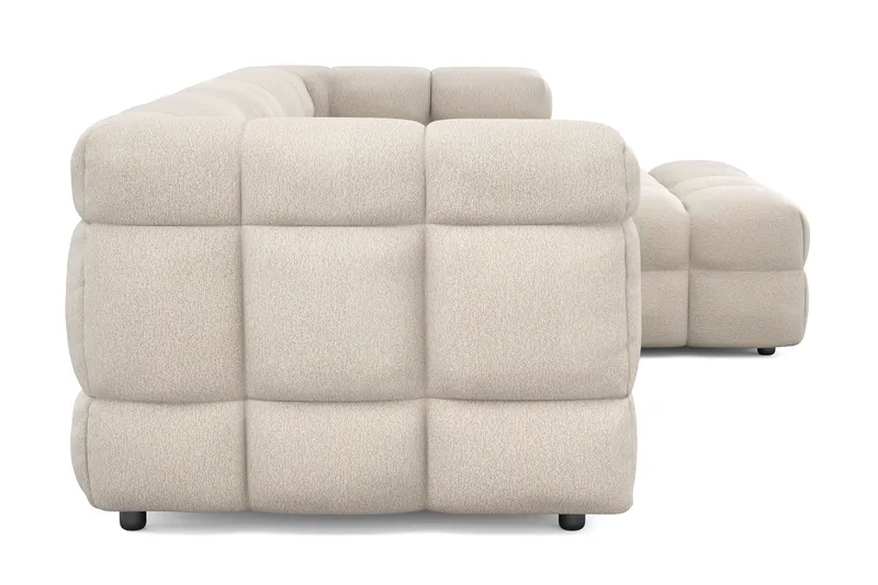 Elise 4-sits Bubblig Soffa med Divan Höger - Beige - Möbler - Soffa - Divansoffor & schäslongsoffa
