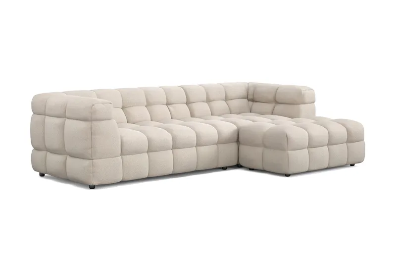 Elise 4-sits Bubblig Soffa med Divan Höger - Beige - Möbler - Soffa - Divansoffor & schäslongsoffa