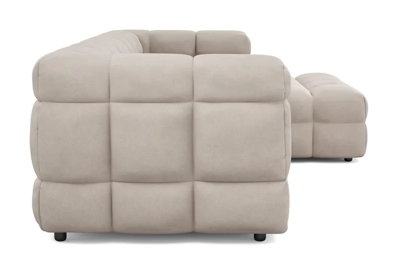 Elise 4-sits Bubblig Soffa med Divan Höger - Beige - Möbler - Soffa - Divansoffor & schäslongsoffa