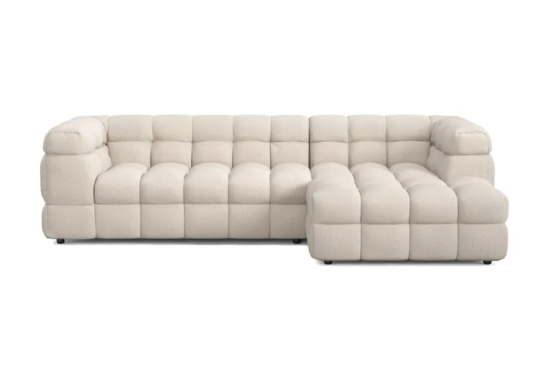 Elise 4-sits Bubblig Soffa med Divan Höger - Beige - Möbler - Soffa - Divansoffor & schäslongsoffa