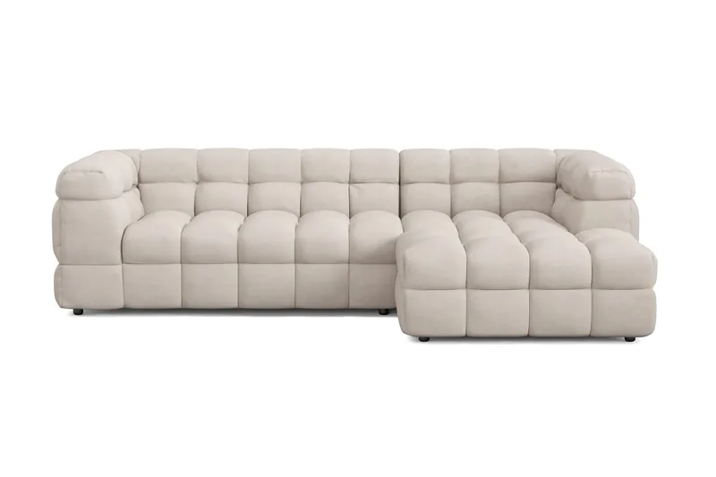 Elise 4-sits Bubblig Soffa med Divan Höger - Beige - Möbler - Soffa - Divansoffor & schäslongsoffa