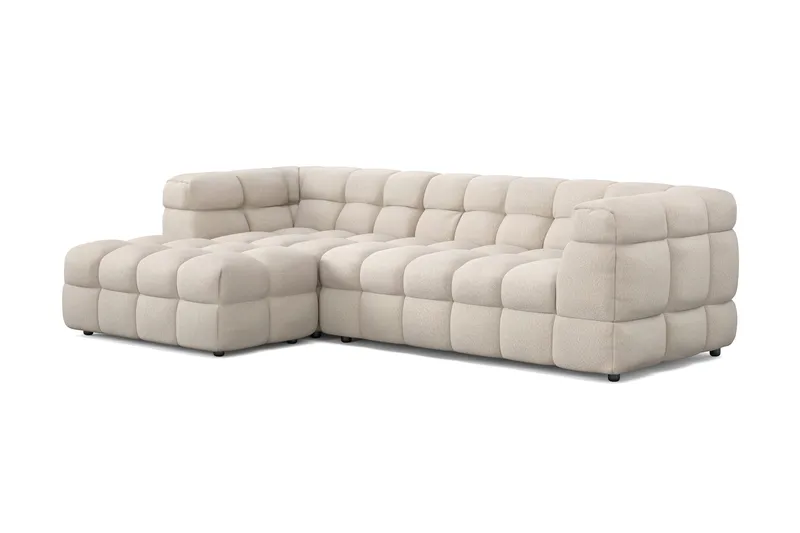 Elise 4-sits Bubblig Soffa med Divan Vänster - Beige - Möbler - Soffa - Divansoffor & schäslongsoffa