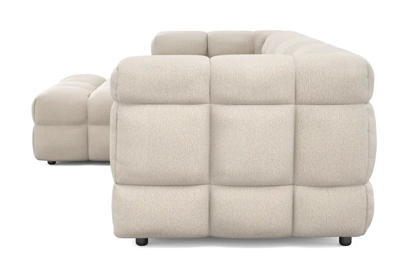 Elise 4-sits Bubblig Soffa med Divan Vänster - Beige - Möbler - Soffa - Divansoffor & schäslongsoffa