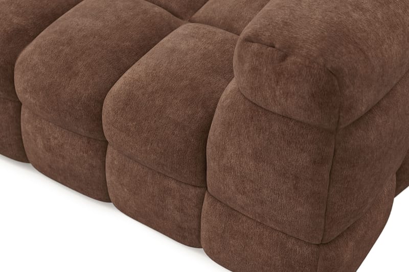 Elise 4-sits Bubblig Soffa med Divan Vänster - Brun - Möbler - Soffa - Divansoffor & schäslongsoffa