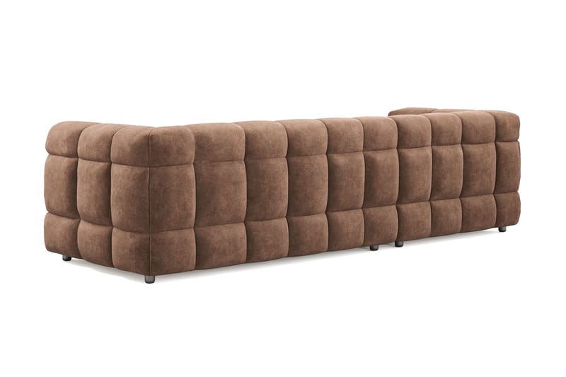 Elise 4-sits Bubblig Soffa med Divan Vänster - Brun - Möbler - Soffa - Divansoffor & schäslongsoffa